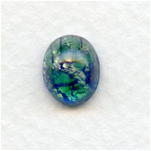 Green Glass Opal Cabochons Handmade 10x8mm
