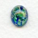 Green Glass Opal Cabochon Handmade 14x10mm (1)
