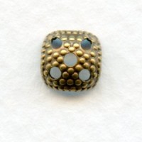 Most Popular Square 7mm Bead Cap Oxidized Brass (24)