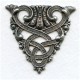 Celtic Design Ornate Triangle Stamping Oxidized Silver