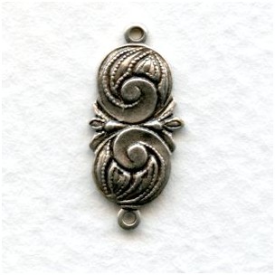 Swirl Detail Connectors Oxidized Silver (12)