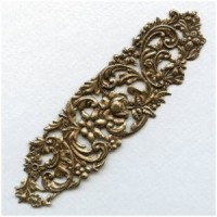 Impressive Floral Stamping Oxidized Brass 125mm (1)