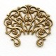 Large Ornate Openwork Stamping Oxidized Brass 43mm (1)