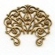 Large Ornate Openwork Stamping Oxidized Brass 43mm
