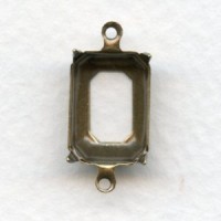 Octagon Connector Settings 14x10mm Oxidized Brass (12)