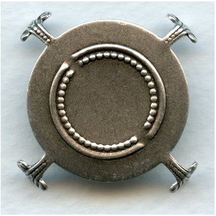 Turtle Style Settings for 30mm Stones Oxidized Silver (3)