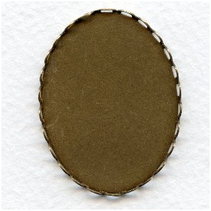 Lace Edge Settings 40x30mm Oxidized Brass (6)
