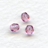 Cranberry Fire Polished Round Faceted Beads 4mm
