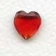 Ruby Glass Heart-Shape Stones Unfoiled 12x11mm