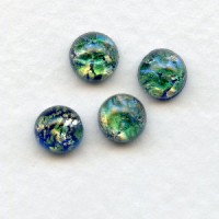Green Opal Glass Cabochons Handmade 7mm (4)