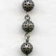 Filigree 6mm Bead Linked Chain Oxidized Silver (1 Ft)