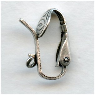 Pierced Look Clip Earring Findings with Loop Oxidized Silver (24)