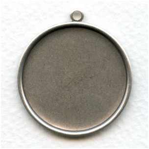 Simple Edge Settings 28mm Oxidized Silver (4)