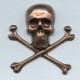 Large Skull and Crossbones Oxidized Copper 55mm (1)