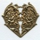 Heart and Flowers Oxidized Brass Stamping 65mm (1)