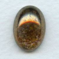 Taupe Luster Effect Glass Cabs 18x13mm