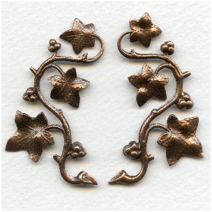 Vines with Berries Oxidized Copper 57mm (1 set)