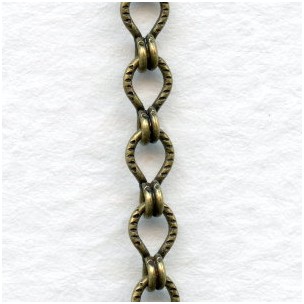 Ladder Chain Oxidized Brass 4x4mm Links (3 ft)