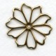 Open Petal Flowers Oxidized Brass 35mm (4)