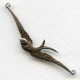*Large Bird in Flight Connectors Oxidized Silver 62mm (3)