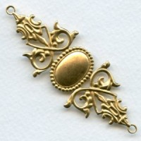 Gothic Bracelet Connector Base Raw Brass (1)
