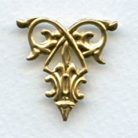 Decorative Filigree Ornament Raw Brass 29mm (3)