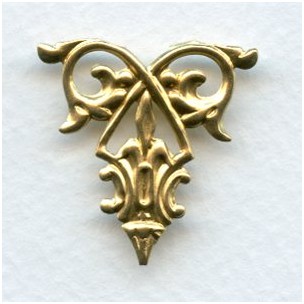 Decorative Filigree Ornament Raw Brass 29mm (3)