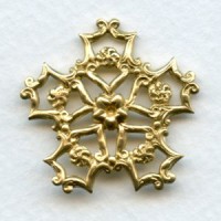 Floral Star Stamping Raw Brass 31mm (3)