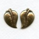 Right and Left Leaves Oxidized Brass 19mm (4)