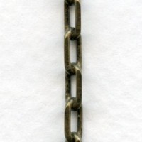 Diamond Cut Cable Chain Oxidized Brass 7x3mm Links (3 ft)