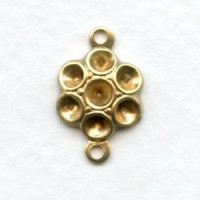 Connector to Hold Rhinestones Raw Brass (12)