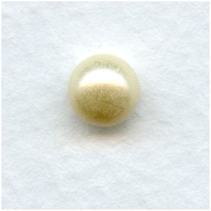 Glass Based 7mm Pearl Cabochons Round Creme