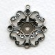 Filigree Flower with Numerous Settings Oxidized Silver (6)