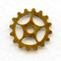 Steampunk Gears Oxidized Brass 16mm (12)