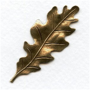 Oak Leaf Stampings Oxidized Brass 55mm (3)