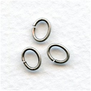 Oval Jump Rings 7x5mm Oxidized Silver (100+) #A626