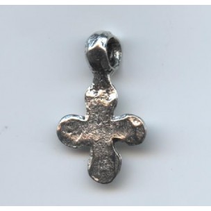 Hammered cross pendant with large loop, 31x19mm Antique Silver (1) #D103a