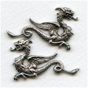 medieval-style-dragon-stampings-oxidized-silver