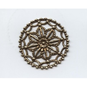 Rosette Design with Openwork Oxidized Brass 41mm (1) #CC14b 