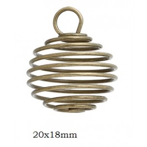 Spiral Wire Antique Bronze cages 20x18mm (2) #FF7