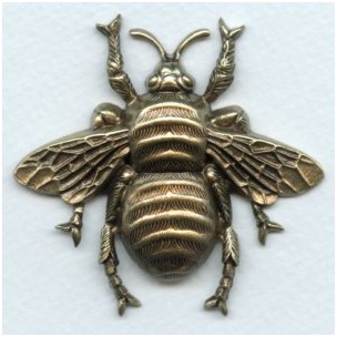 Giant Bumblebee Stamping Oxidized Brass 61mm (1) #M81A
