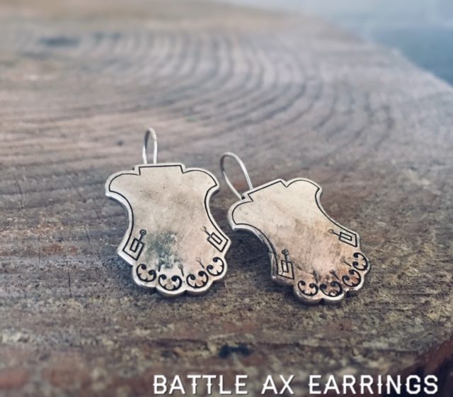Battle Ax Earrings - Anne Potter - Handmade