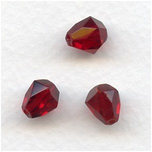 Garnet Bell Shape Faceted Glass Beads 9x8mm - Reference # F15