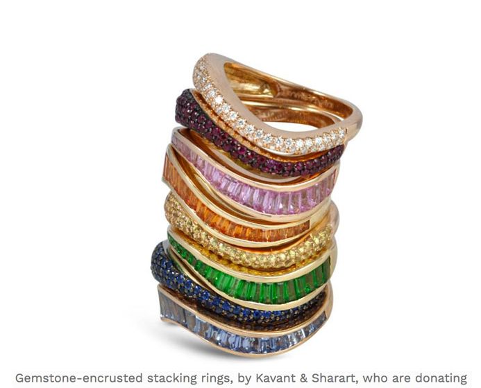 Gemstone encrusted stacking rings Kavant and Sharart