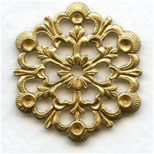 Rosettes for Rhinestones Raw Brass 29mm