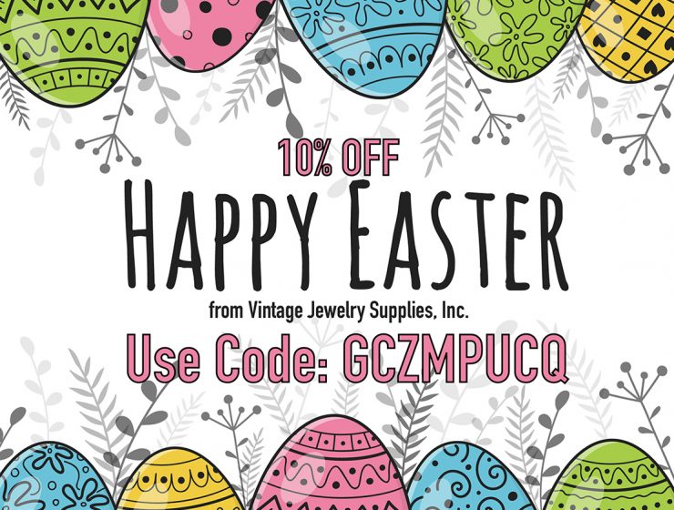 Happy Easter 10% off at VintageJewelrySupplies.com