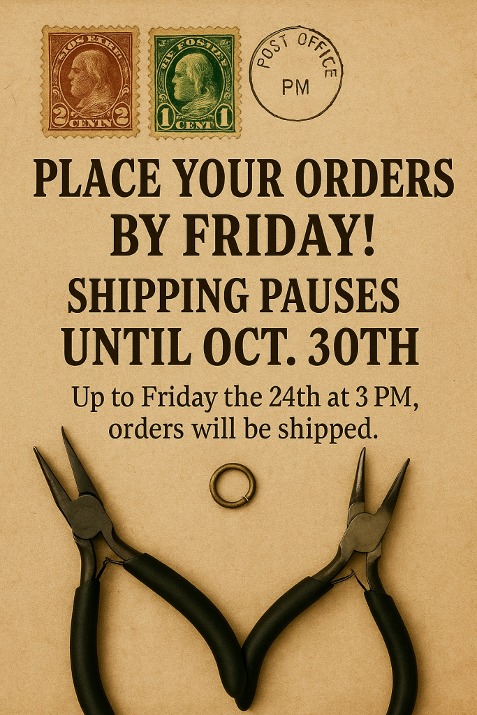 VJS-shipping-pause-oct30-vintage-parcel-jewelry-supplies