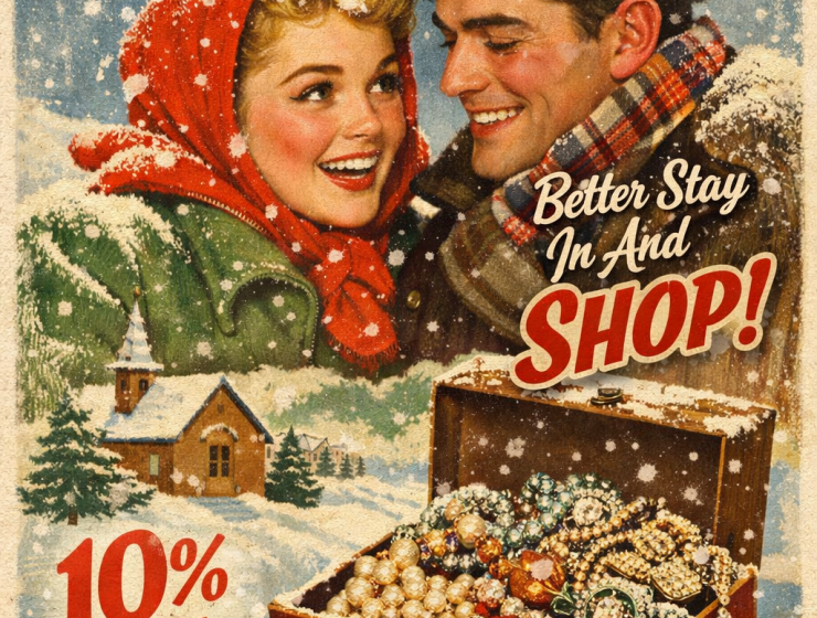 Winter sale featuring vintage jewelry supplies with 10% off