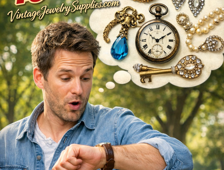 Daylight savings themed sale offering 10 percent off vintage jewelry supplies