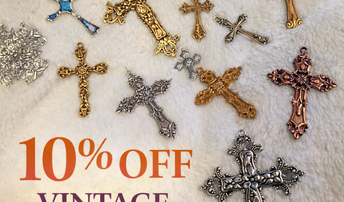 Easter sale featuring vintage jewelry supplies with 10 percent off